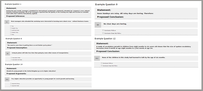 watson glaser ii critical thinking appraisal sample questions
